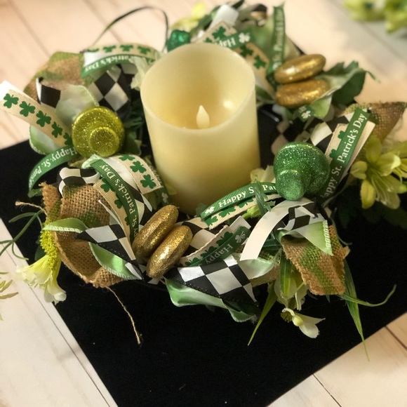 St Patty’s Candle Hugger or mini wreath - Picture 4 of 6